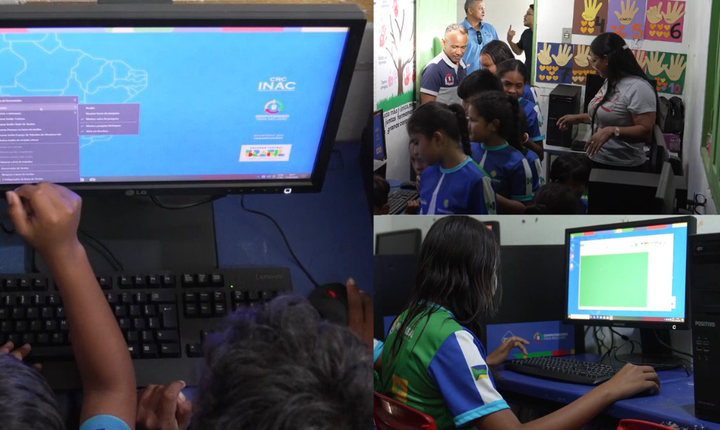 Crianças de escolas públicas remotas do Amapá usam computador pela primeira vez
