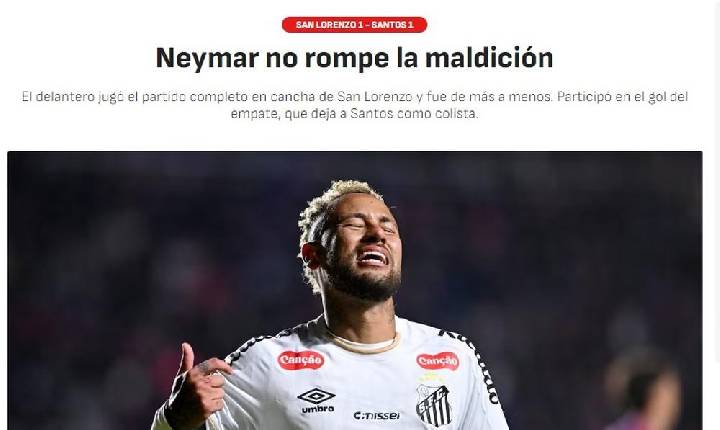 Jornal espanhol aponta momentos de brilho de Neymar contra o San Lorenzo: 