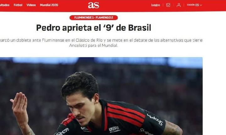 Jornal espanhol coloca Pedro, do Flamengo, como candidato à Seleção após atuação no Fla-Flu