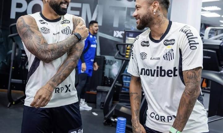 Neymar e Gabigol estão fora de jogo do Santos na Copa Sul-Americana