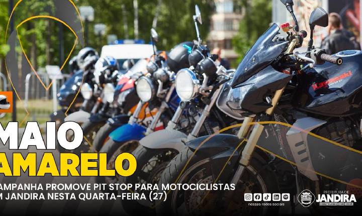 Pit Stop do Maio Amarelo leva conscientização e segurança para motociclistas em Jandira