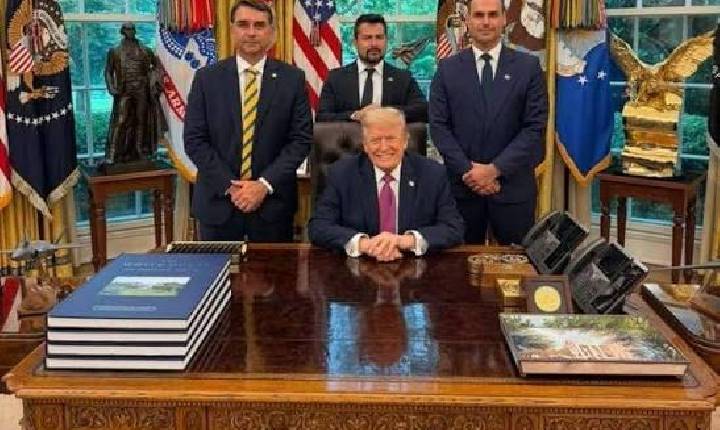 Trump falou sobre Lula em encontro com Flávio Bolsonaro
