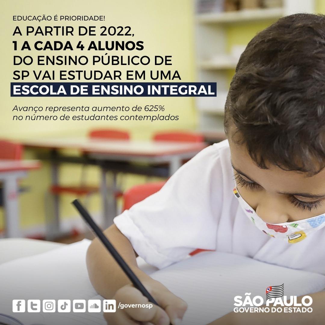 Governador João Doria anunciou mais de 700 escolas em Tempo Integral