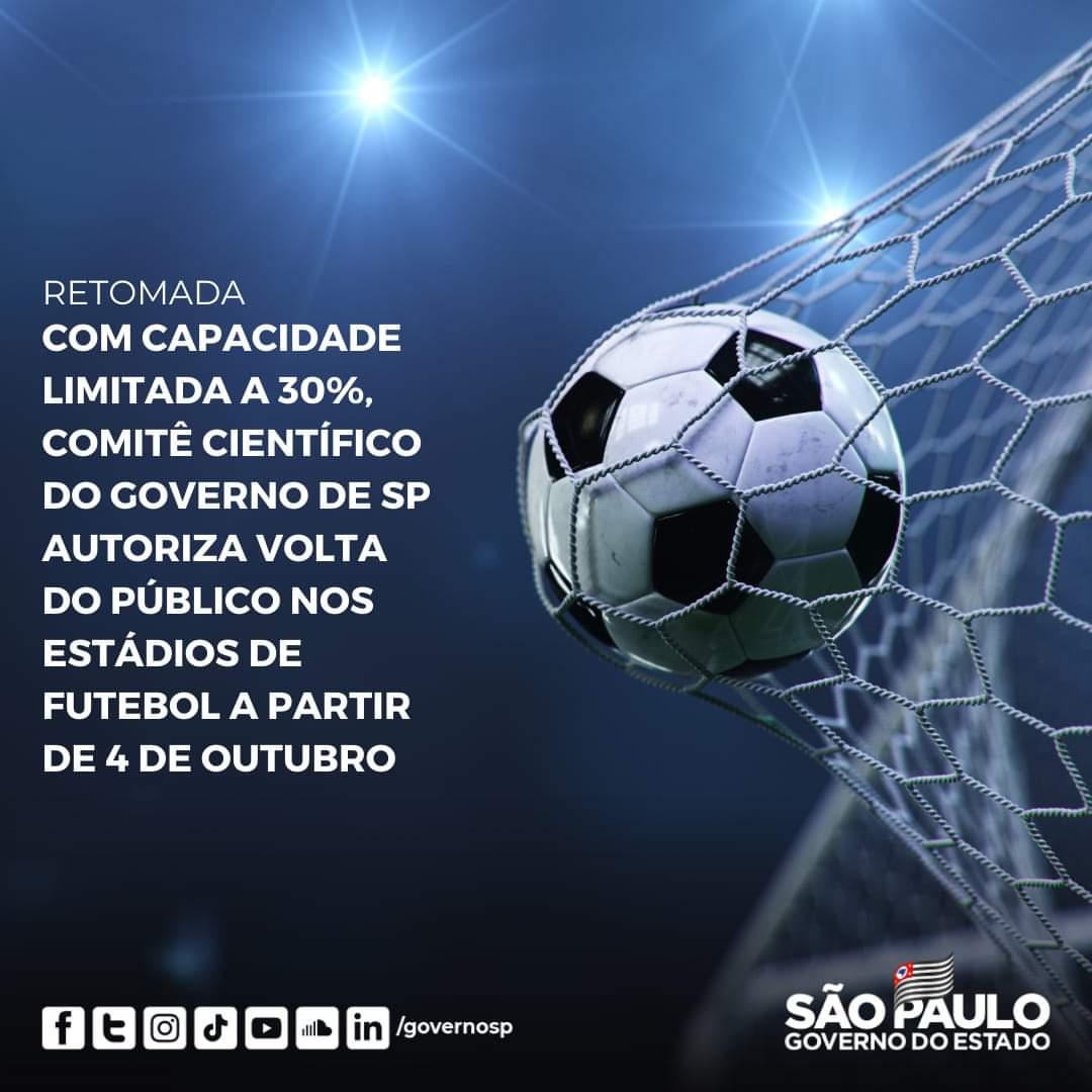 Governo de SP anuncia volta do público aos estádios