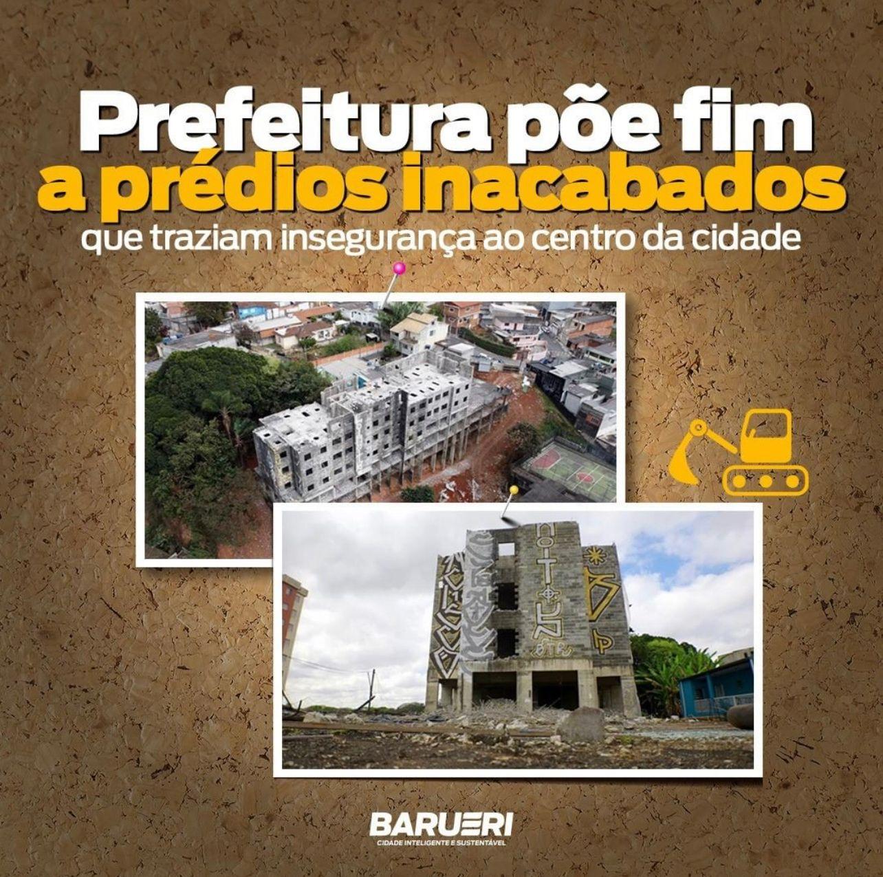 prefeitura de Barueri começa a demolir conjuntos de prédios na região central