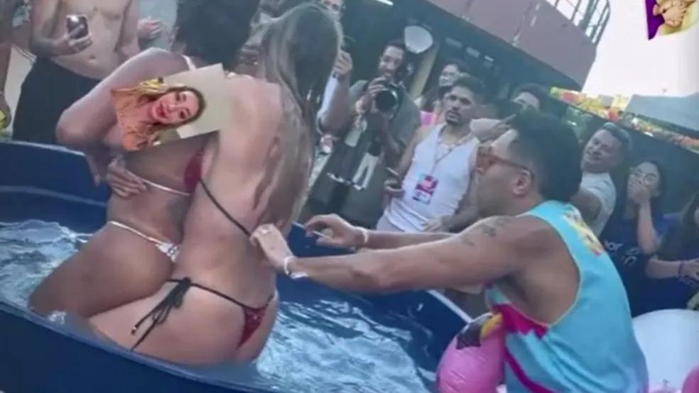 Além de Nicole Louise, Tirullipa puxou biquíni de outras convidadas da Farofa da Gkay, mostram vídeos