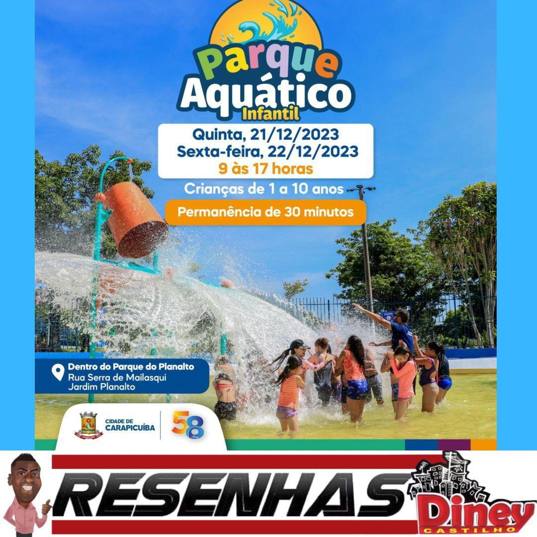 Prefeitura de Carapicuíba vai abrir o Parque Aquático no Planalto no dia 21 e 22 para crianças de 01 até 10 anos