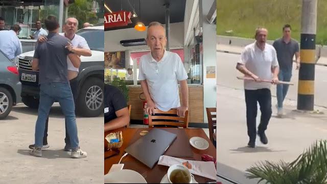 Dono de padaria ameaça clientes com pedaço de pau: “Vou matar vocês”