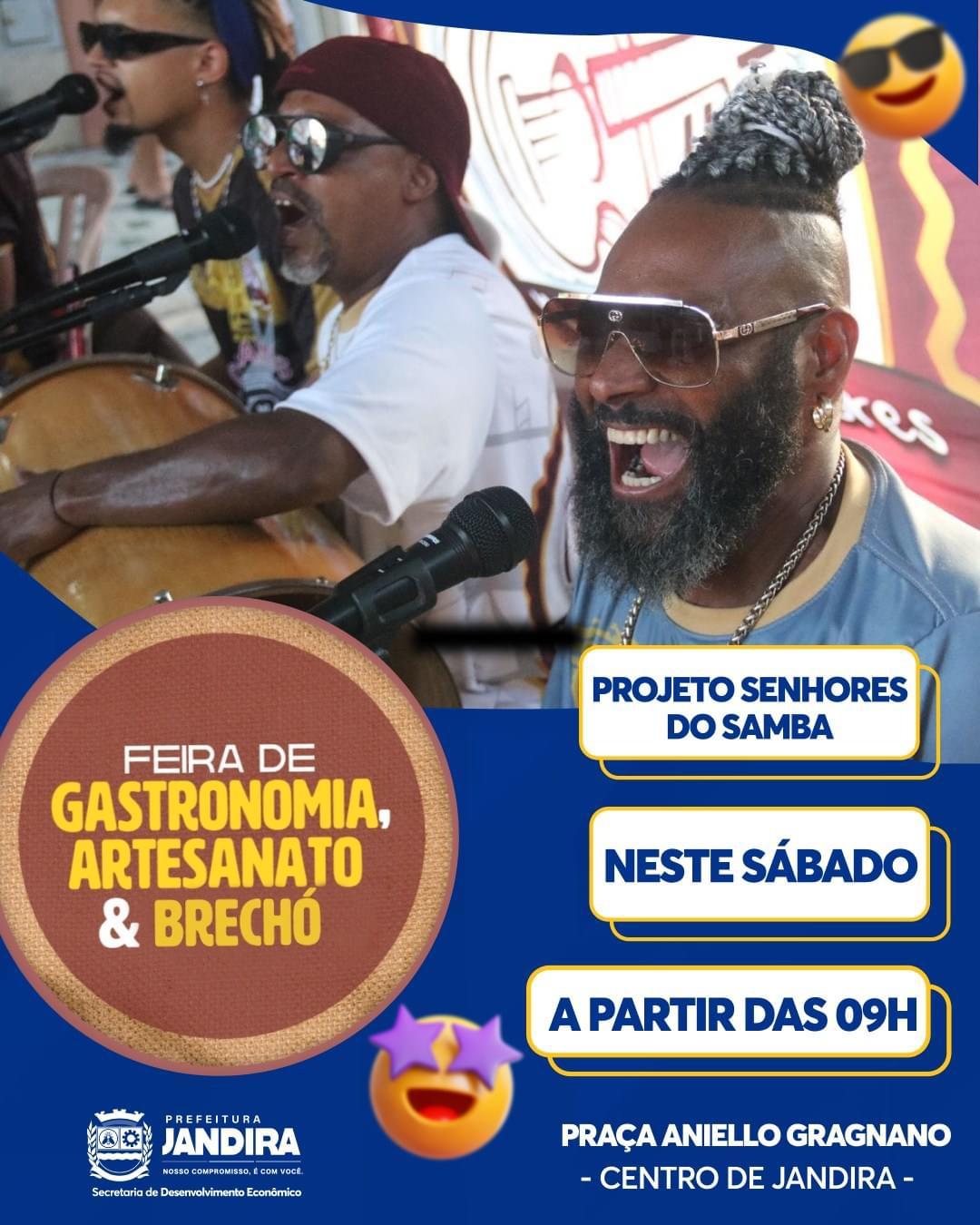 “Projeto Senhores do Samba” fará apresentação ao vivo na próxima feira de Gastronomia de Jandira