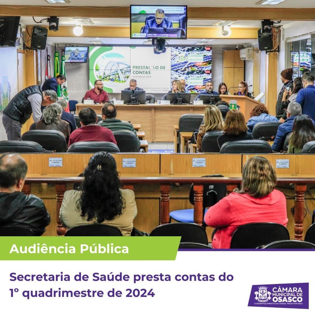 Secretaria da Saúde presta contas do 1º quadrimestre de 2024