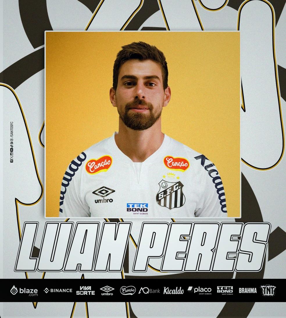 Santos anuncia a contratação de Luan Peres