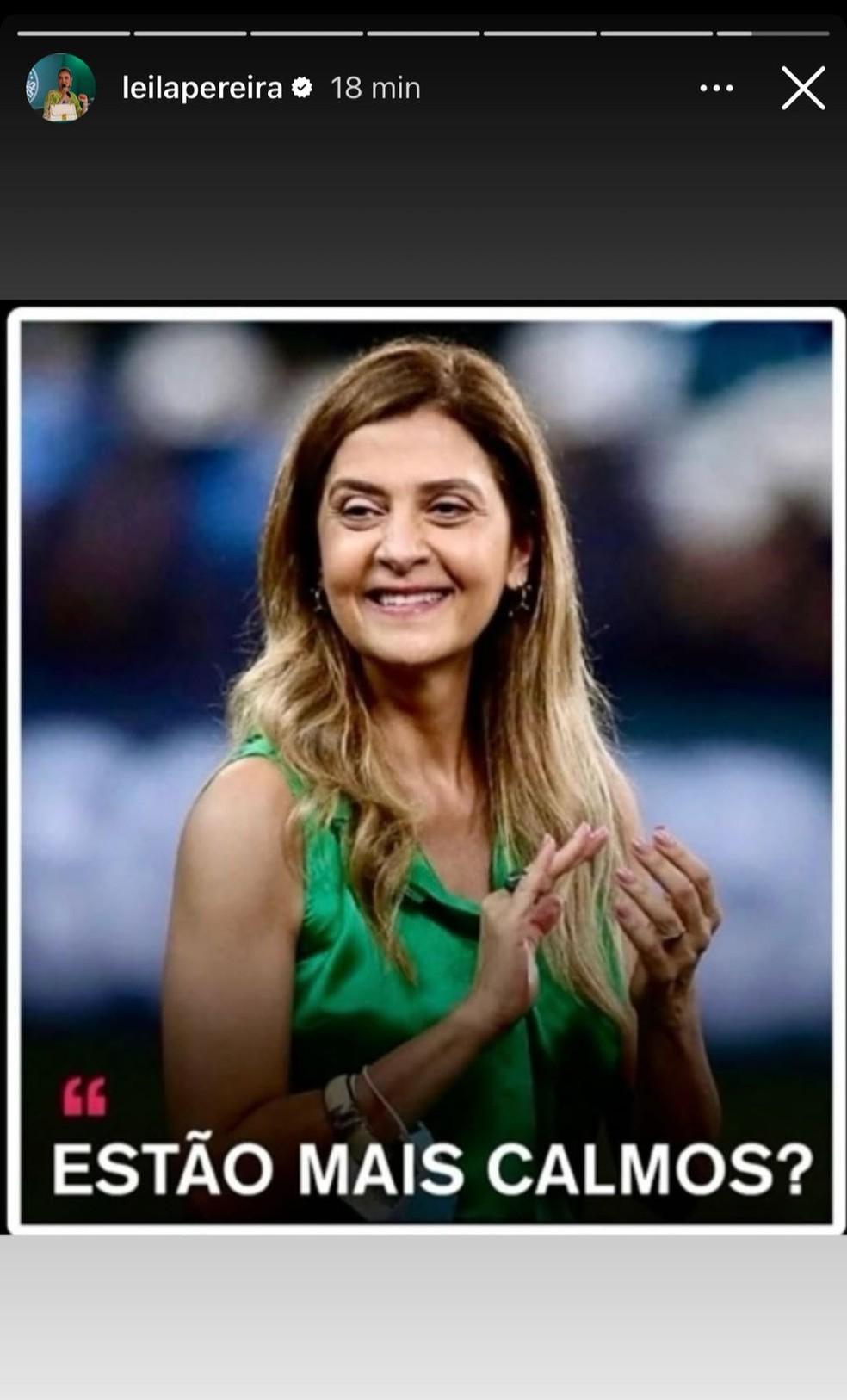 Leila Pereira posta meme após classificação do Palmeiras: 