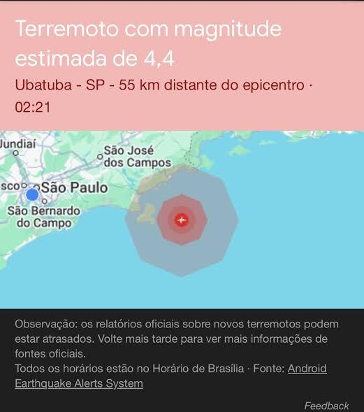 Moradores de SP e RJ recebem alerta de terremoto em Ubatuba; Defesa Civil diz que não houve tremor