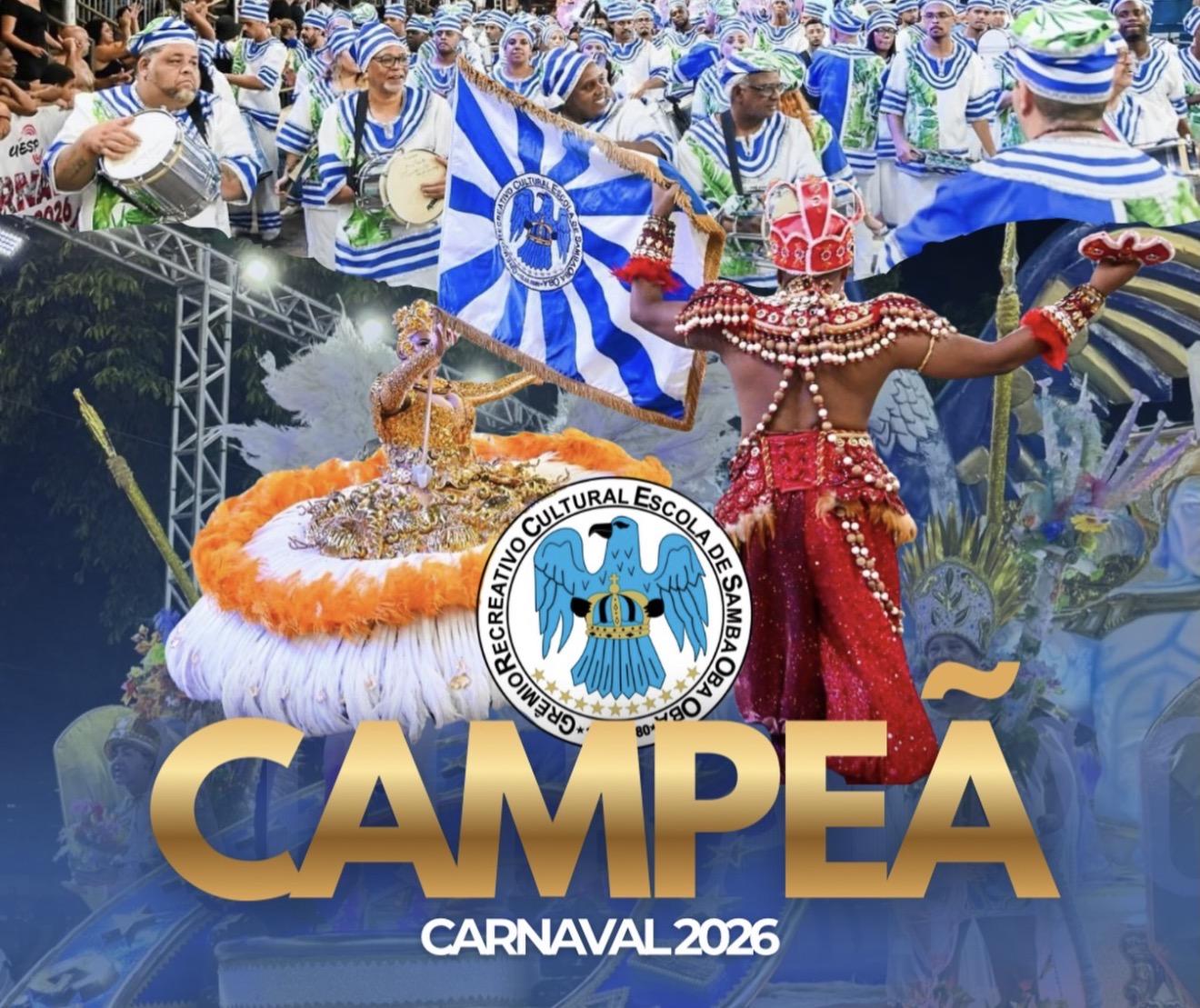 A Escola de Samba Oba Oba foi a Campeã do Grupo de Acesso de Bairros II do Carnaval 2026 da UESP