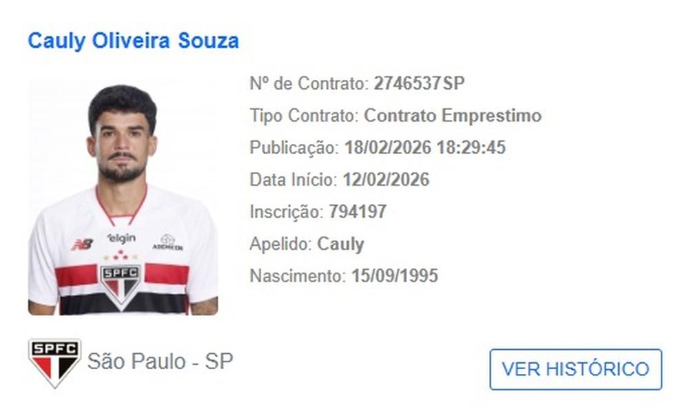 São Paulo se mobiliza e antecipa registro de Cauly na CBF