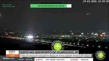 Motor de avião que ia para os EUA explode após decolagem no Aeroporto de Guarulhos; aeronave fez pouso de emergência