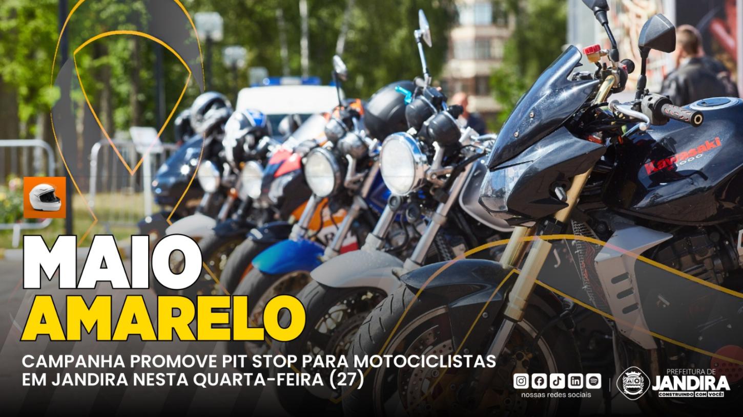 Pit Stop do Maio Amarelo leva conscientização e segurança para motociclistas em Jandira