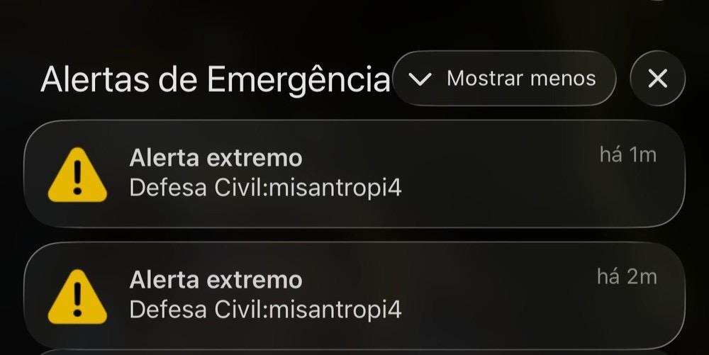 Defesa Civil Nacional envia alerta sonoro extremo a celulares; órgão fala em possível ataque hacker