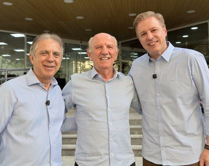 Ao lado do Prefeito de Barueri Beto Piteri e do Ex-prefeito Rubens Furlan o Ex-prefeito de Itapevi Igor Soares articula trem entre Barueri e Alphaville