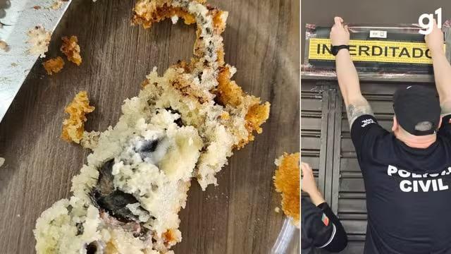 Cliente que encontrou rato morto dentro de bolo comeu parte do alimento, diz polícia; proprietária foi presa