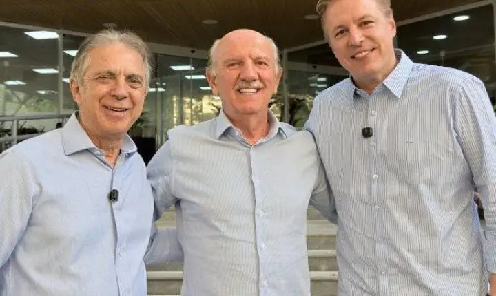 Ao lado do Prefeito de Barueri Beto Piteri e do Ex-prefeito Rubens Furlan o Ex-prefeito de Itapevi Igor Soares articula trem entre Barueri e Alphaville