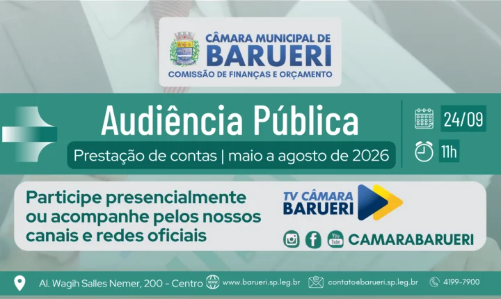 Audiência pública avalia como a Prefeitura usou o dinheiro público