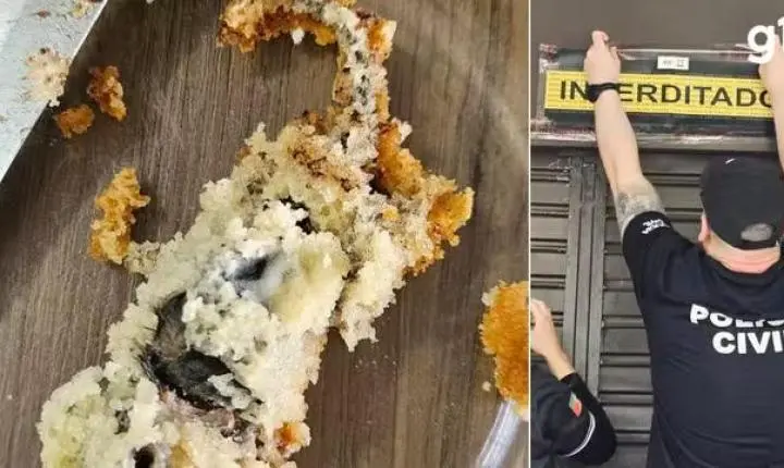 Cliente que encontrou rato morto dentro de bolo comeu parte do alimento, diz polícia; proprietária foi presa