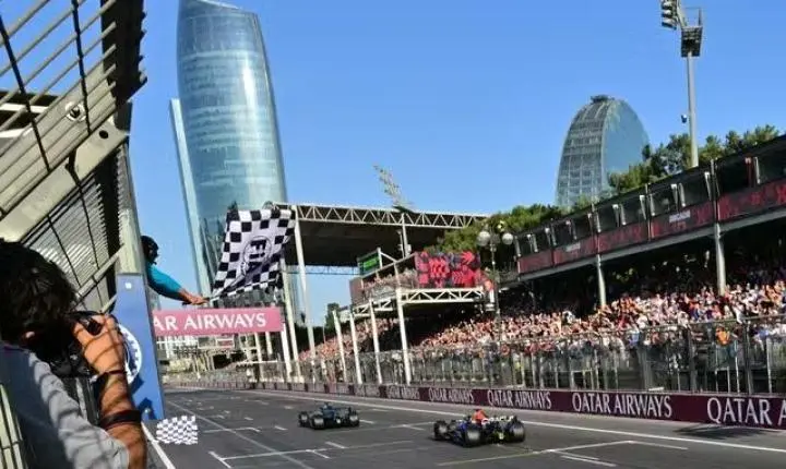 GP do Azerbaijão: Russell segura Verstappen por 0s1 e vence; Bortoleto é 13º